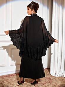 Cravure Halloween Plus Size Co-Ords Fall Cloth For Women - Black - View 2