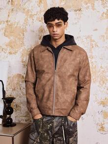 SWAVVY Men's Woven Casual Long Sleeve Jacket, Suitable For Autumn, For Fall Winter