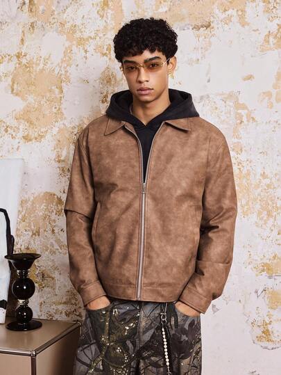 SWAVVY 男士梭织休闲长袖夹克，适合秋季，秋冬