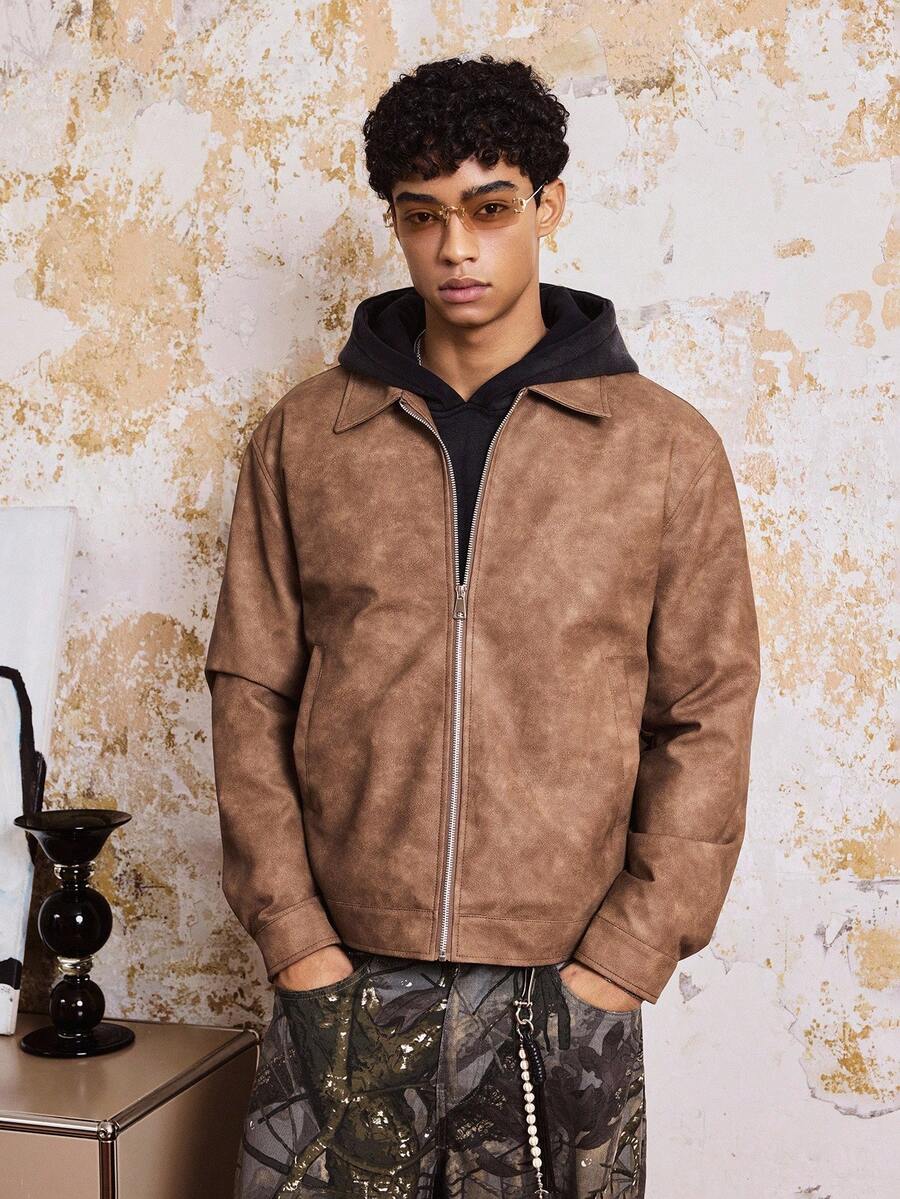 SWAVVY Men's Woven Casual Long Sleeve Jacket, Suitable For Autumn, For Fall Winter