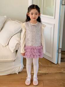 DAZY Mädchen (Small) Mandarinkragen ärmelloses Kleid im chinesischen Stil, Herbst