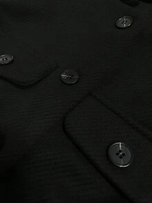GlowEve CURVE Blazer Lengan Panjang Minimalis Warna Polos Ukuran Besar, Pakaian Sehari-hari untuk Wanita di Musim Gugur - Hitam - View 5