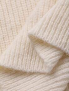 Livesso Women's Hollow Out Loose Lantern Sleeve Sweater, Autumn - Apricot - View 6