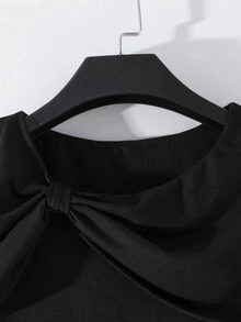 Franclia 2 piezas Conjunto de top de manga larga y pantalones de unicolor minimalista para mujer