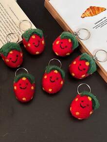 POKOJA LAND 可爱又有趣的胡萝卜手工羊毛毡钥匙扣钥匙圈配件 - 彩色 - 查看 7