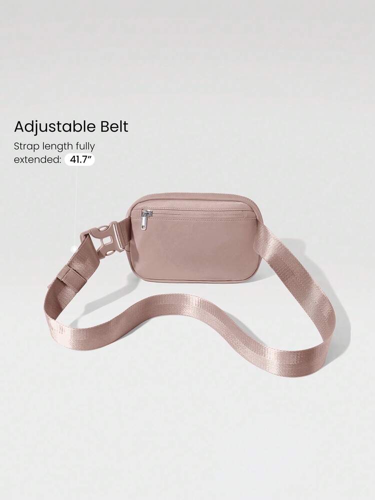 1L Bolso de cintura con cremallera resistente al agua, bolso bandolera con correa ajustable