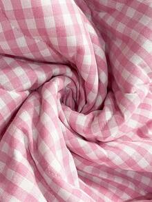 SHEIN LUNE Áo khoác chần bông có túi và nơ cho nữ, màu đỏ và trắng, mùa thu/đông - Đỏ và trắng - Xem 6