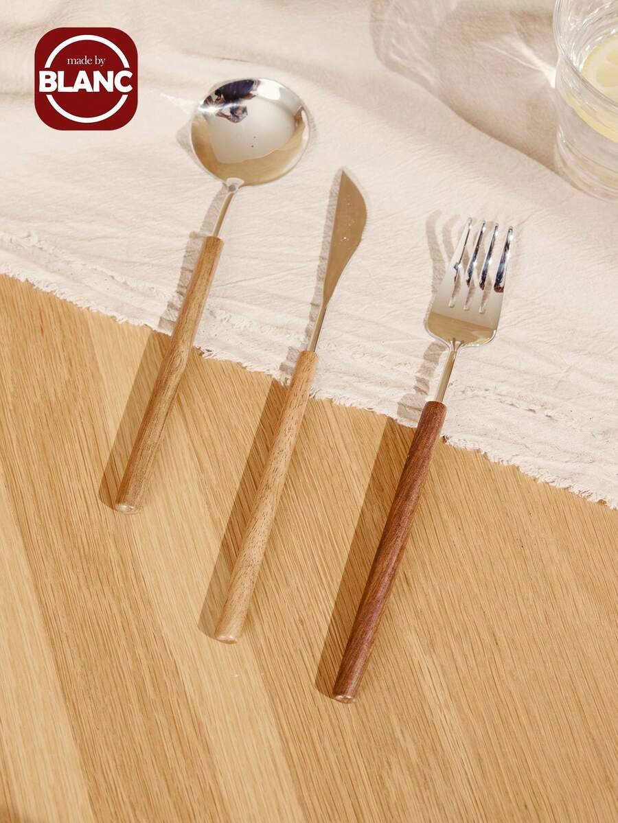 Madebyblanc 1件北欧风格304镜面西式餐具，304不锈钢牛排刀叉，便当饭勺