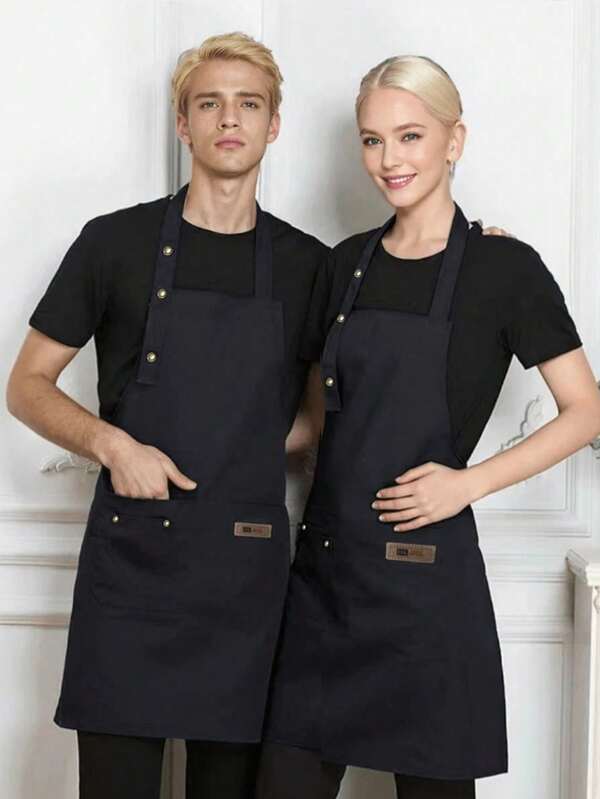 1/2/3/5pcs Apron, Household Waterproof And Oil-Proof Apron, Adjustable Bib Apron, Kitchen Cooking Aprons