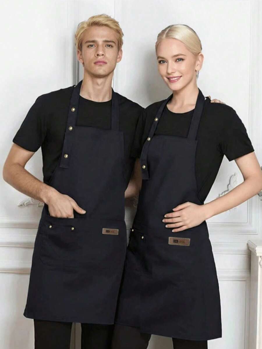 1/2/3/5pcs Apron, Household Waterproof And Oil-Proof Apron, Adjustable Bib Apron, Kitchen Cooking Aprons