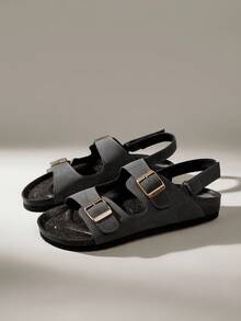 Solecia Men's Thick Sole Slip-On Sandals For Summer Outdoor Wear - Grey - View 2
