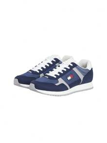 Tommy Hilfiger Logo Mixed Texture Men's Trainers Dark Blue EM0EM01590 - DarkNightNavy - View 2