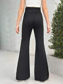 Firerie Kids Firerie Kids Nova Glow Tween 女童侧条纹喇叭休闲裤，撞色丝带和蝴蝶结装饰，适合返校和日常穿着 - 彩色 - 查看 2