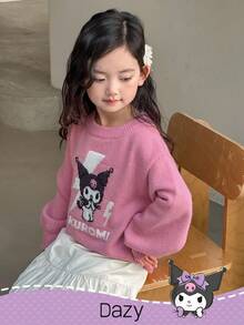 HELLO KITTY AND FRIENDS | SHEIN DAZY 少女卡通图案圆领毛衣 - 粉色 - 查看 7