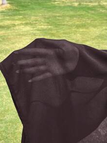 SHEIN EZwear Plus Size Chiffon Semi-Sheer Slit Skirt - Brown - View 5