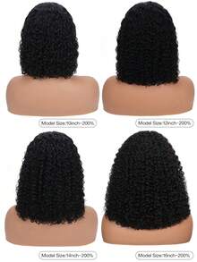 Density Pro 13x4 Transparent Lace Front Curly Wave Bob Wig Raw Human Hair 200% Density Pre Plucked Baby Hair Natural Hairline For Women Natural Black - 9AM Hair Sport Vacation Travel Festival Prom Outdoor Cosplay Campus School Beach Wedding Camping Holiday Outfits Summer Outfits Vacay Vibes Charm Elegant Casual Y2k Fashion Styles Ss25 - SNatural - View 5