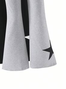 Set de 2 piezas Conjunto de moda para adolescentes con top de manga larga ajustado + pantalones de manga larga acampanados, adecuado para primavera/otoño - Multicolor - Ver 4