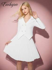 2pcs Set Of Ruffle Skirt And Top For Teen Girls,Holiday,Summer,Travel - White - View 10