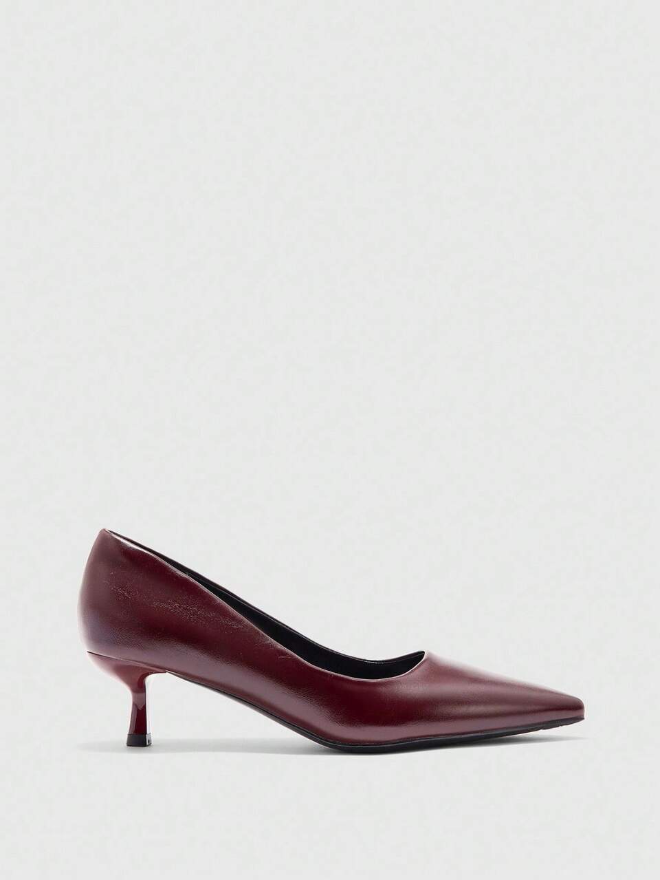 CUCCOO BIZCHIC Women's Fashion Burgundy Comfortable Pointed Toe Kitten Heel Pumps, Suitable For Commuting, Dating, Party, Vacation, Office Wear For Christmas Spring Shoes