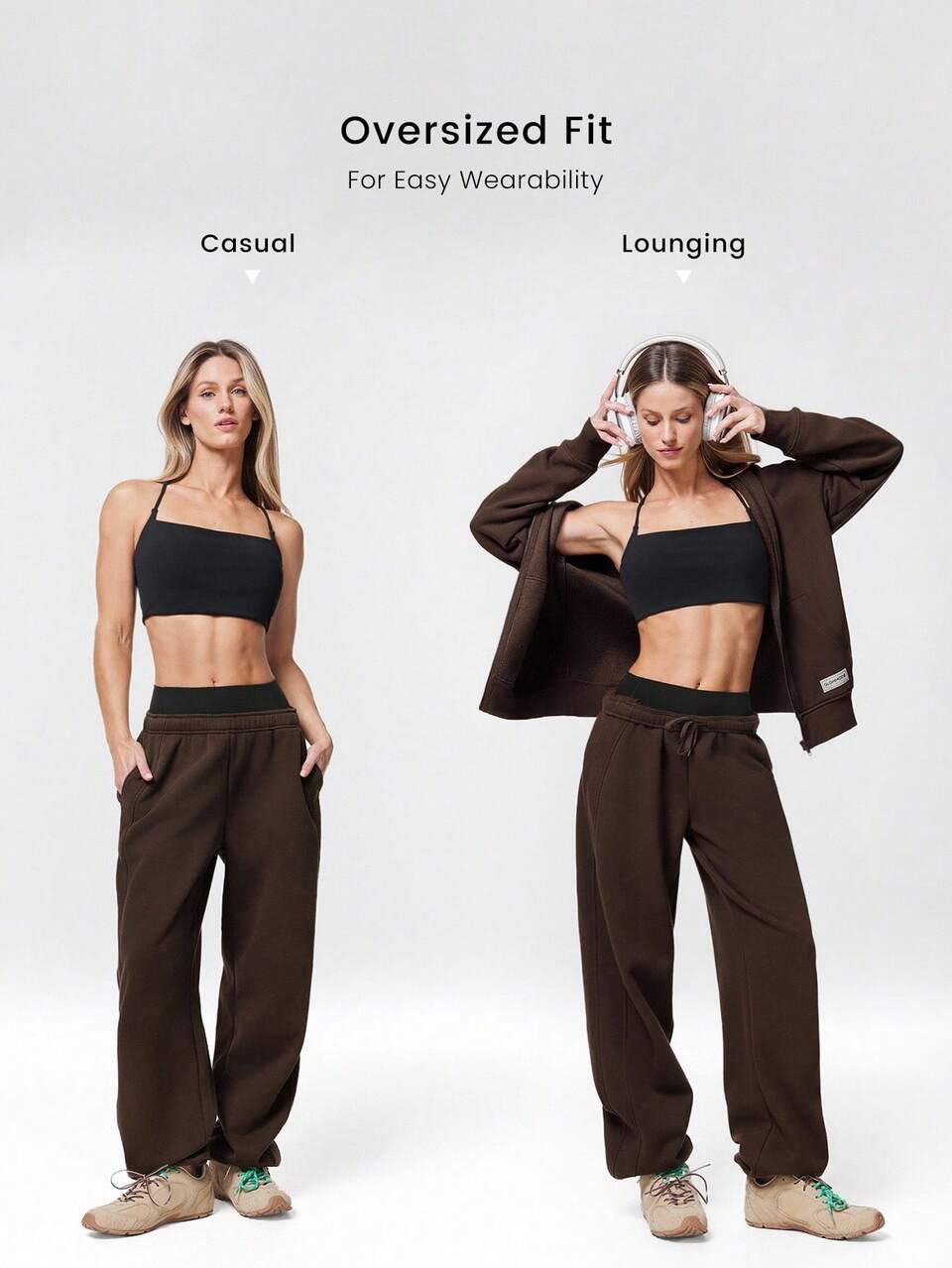 30" Everyday Fleece Be Comfy Oversized Fit Adjustable Drawstring Waist Basic Joggers With Side Pockets Daily Casual