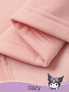 DAZY HELLO KITTY AND FRIENDS | SHEIN 女童卡通图案针织连帽抓绒连衣裙，冬季 - 粉色 - 查看 6