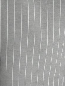 MUSERA 修身长袖衬衫，纽扣开襟细条纹，商务休闲，机场时尚，秋季返校季，优雅假日，春夏皆宜。 - 灰色 - 查看 6