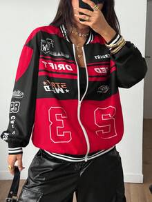 Coolane Women's & Men's Couple Same Style Date Night Couple Costumes Long Sleeve Race Car Driver Jacket,Valentine's Day In Fall/Winter,Cozy Fall And Winter Clothes For Women - Multicolor - View 3