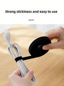 1m/3m/5m 充电线整理器、电缆扎带、魔术贴扎带、数据线收纳、自夹式双面卷绕器魔术贴扎带，适用于耳机/USB 线缆、电脑线缆扎带、桌面线缆背面整理器、线缆和电线管理，居家和办公室整理，圣诞节礼物赠送 - 黑色 - 查看 4