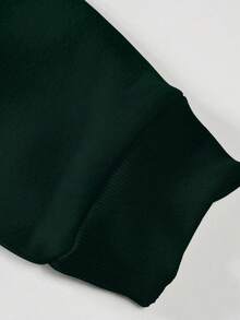 EURMUSE Cotton Men 1pc Christmas Print Drop Shoulder Sweatshirt - Dark Green - View 4