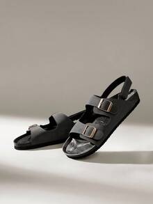 Solecia Men's Thick Sole Slip-On Sandals For Summer Outdoor Wear - Grey - View 6