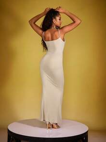 INAWLY Solva 女士纯色简约修身夏季吊带连衣裙 - 彩色 - 查看 2