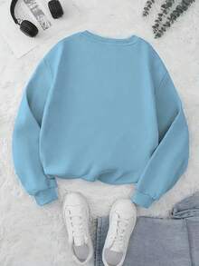 Glissea 上帝是善良的女士休闲套头衫 - 藍色 - 查看 2