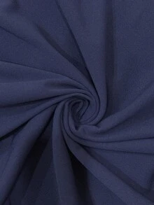 Elaquor Váy dài màu xanh navy tối giản, rộng rãi, có khóa kéo nửa thân dành cho nữ, mùa thu - Màu xanh lam - Xem 8