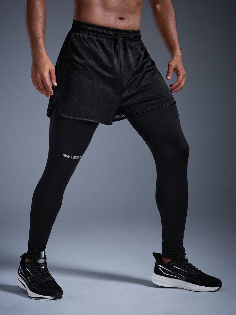 Pantalones cortos deportivos para hombre DRIFTMERE, malla transpirable, mallas de compresión de alto soporte, absorción de sudor con bolsillo para teléfono, adecuados para correr al aire libre, gimnasio