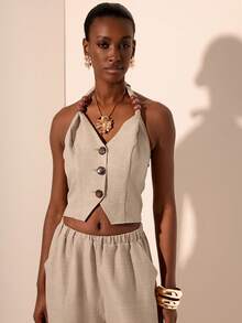 Zivah 女士日常两件套服装 - 卡其色 - 查看 1