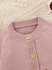 SHEIN Cute Pink Baby/Toddler Girl Cardigan: Round Neck Long Sleeve Duck Embroidery Fashion Jacket Pink Baby Girl Cardigan Baby Girl Sweater With Geese Baby Girl Cardigan Sweater Baby Girl Duck Sweater Baby Girl Goose Sweater Goose Baby Cardigan Fall Winter Baby Girl Cute Sweater Jacket Goose Baby Outfit New Born Cardigans Duck Toddler Clothes Girl