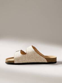 Solecia 女士舒适棕色平底鞋 - 杏色 - 查看 3