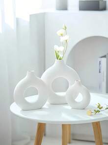 1 件/2 件白色圆形哑光花瓶，现代家居装饰，简约北欧波西米亚风格，适合婚礼、餐桌、派对、客厅、卧室礼物生日毕业 - 彩色 - 查看 3