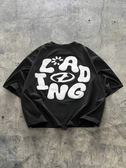 AXEPEAK 男士针织休闲宽松短袖 T 恤，时尚日常穿着