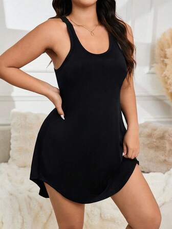 Vestaglia Da Notte Con Schiena A Racer Monocolore Taglie Forti