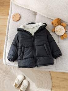 女婴可爱百搭保暖连帽夹克，秋冬