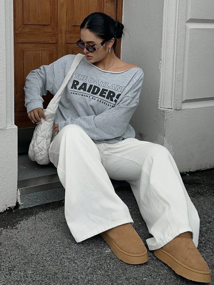 Dazy Plus Dark Wash Loose Straight Leg Long Denim Jeans, All Season