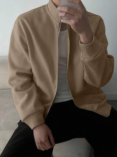 DAZY Men's Solid Color Basic Sweatshirt, Sweatshirt & Jacket Fall,Winter