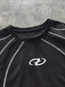 AXEPEAK Men's Casual Contrast Stitching Long Sleeve T-Shirt, Autumn, For Fall