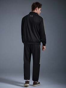 DRIFTMERE 男士休闲舒适宽松撞色拼接运动套装