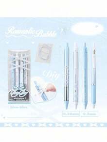 4pcs Soft Ribbon Gel Pens Set Ballet 0.38mm/0.5mm Ballpoint Quick-Dry Black Color Ink For Writing Gift Back To School