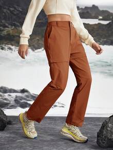 In My Nature 女式秋季可拆卸两段式户外徒步露营城市通勤裤女式徒步裤户外裤拉链裤女 - 摩卡棕 - 查看 11