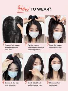 9 AM Hair 10英寸女士假发片，真人发假发片，适合头发稀疏的女士，带刘海的真人发假发片，夹式接发 - S2 - 查看 8