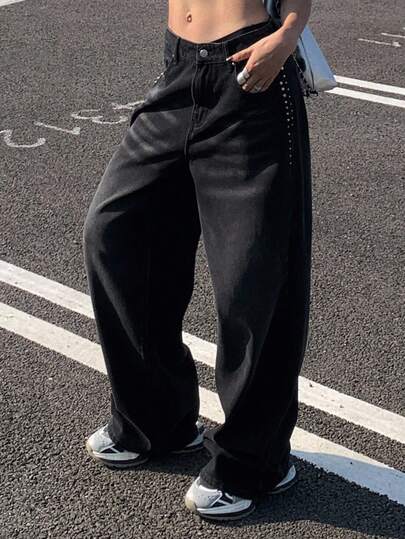 Seam Side Wide Leg Jeans｜DAZY