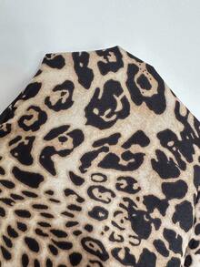 Flirla Women's Basic Leopard Print Casual Pants For Everyday Wear - Multicolor - View 4